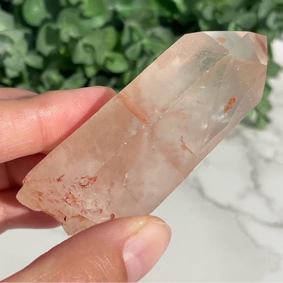 Tangerine Lemurian Quartz Crystal Point - Picture 4 of 17